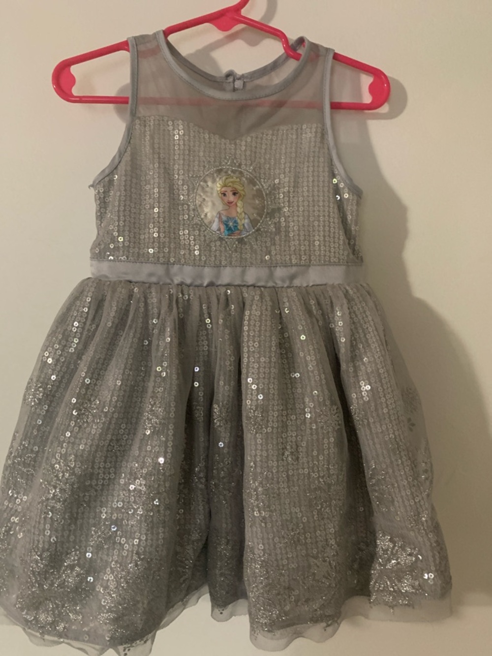 Disney Silver Sequin Elsa Party Dress